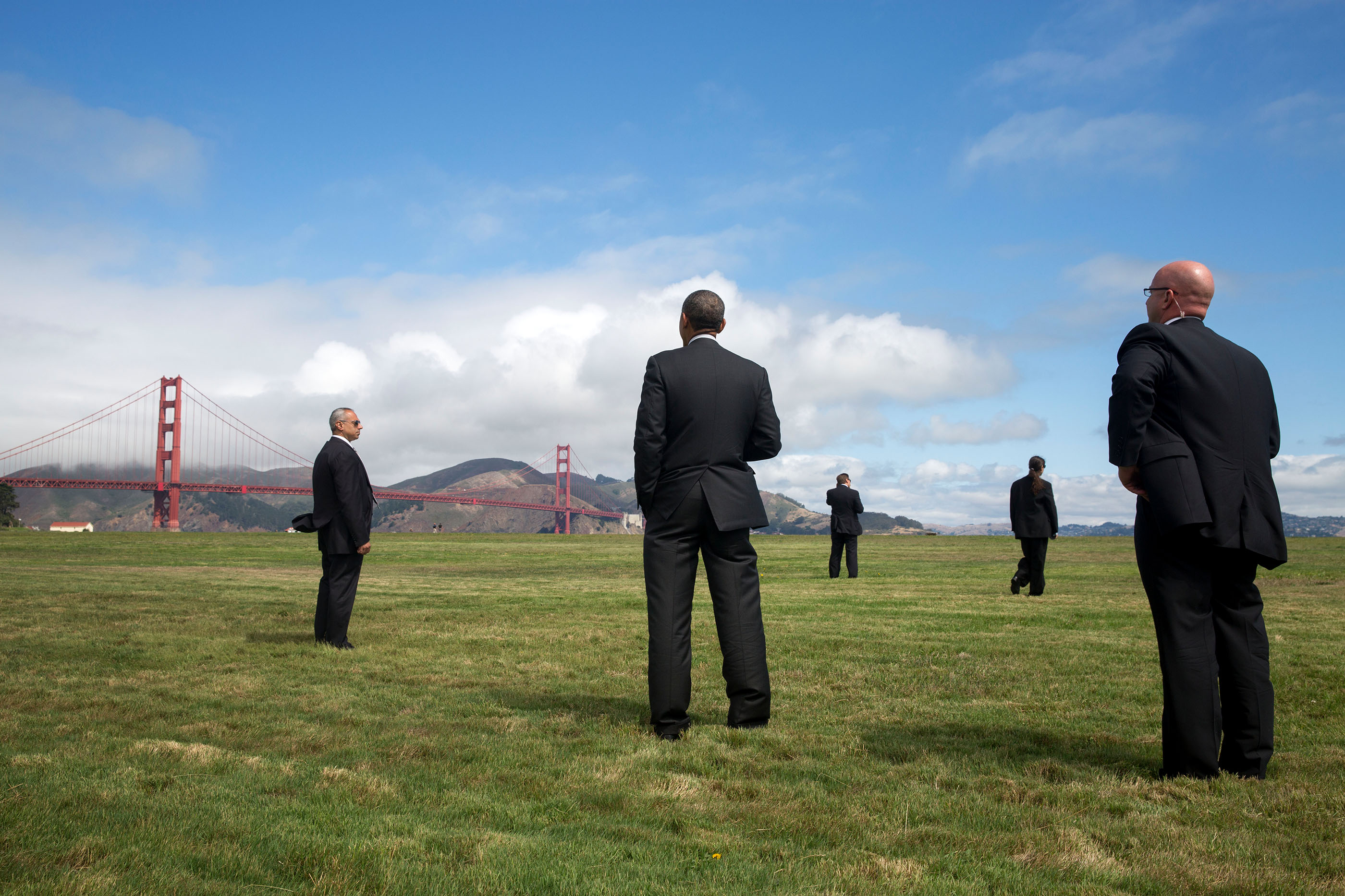 California, July 23, 2014. Viewing the Golden Gate Bridge in San Francisco. (Official White House Photo by Pete Souza)