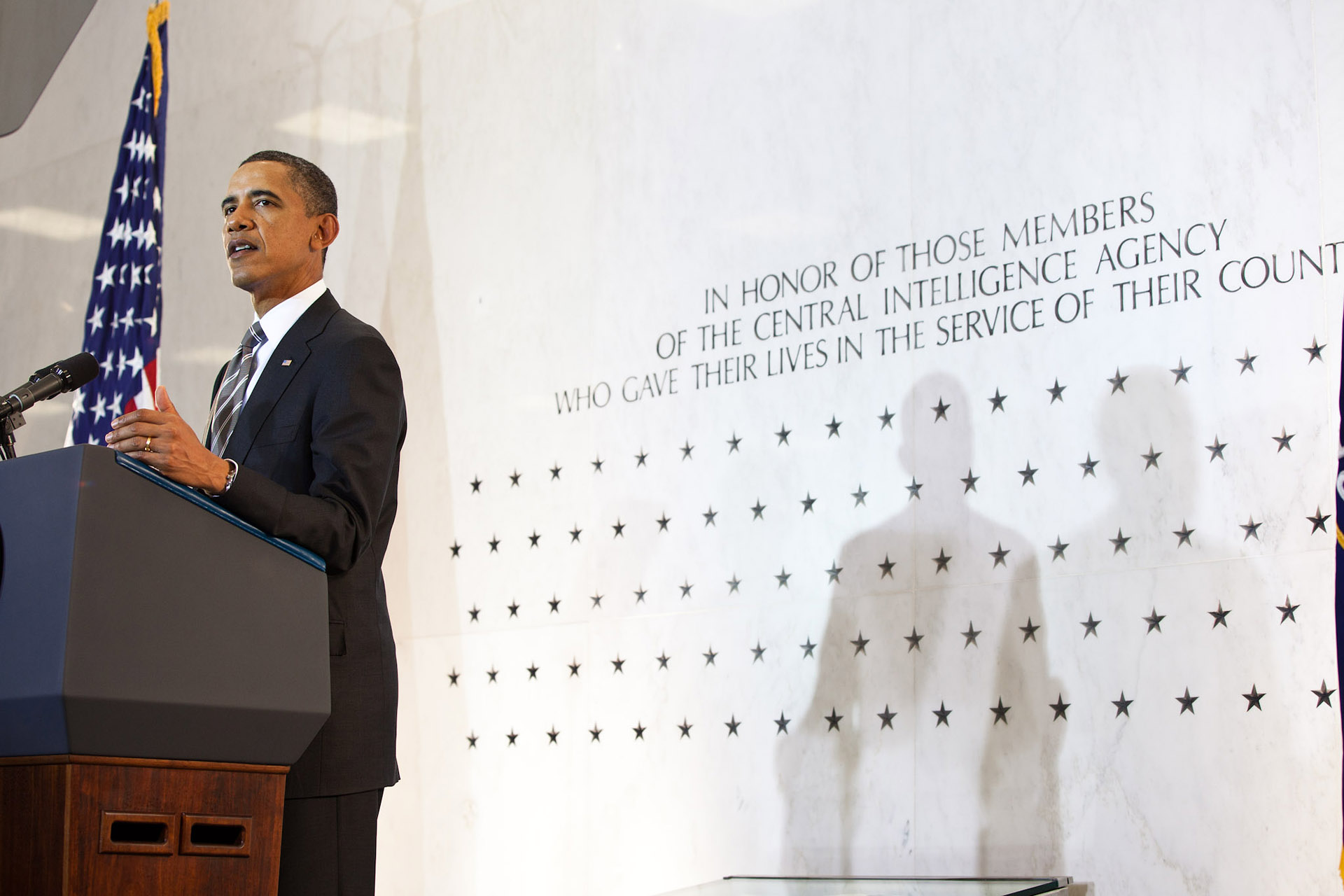 President Barack Obama Speaks to the Intelligence Community at Old CIA Headquarters in Langley, Va.