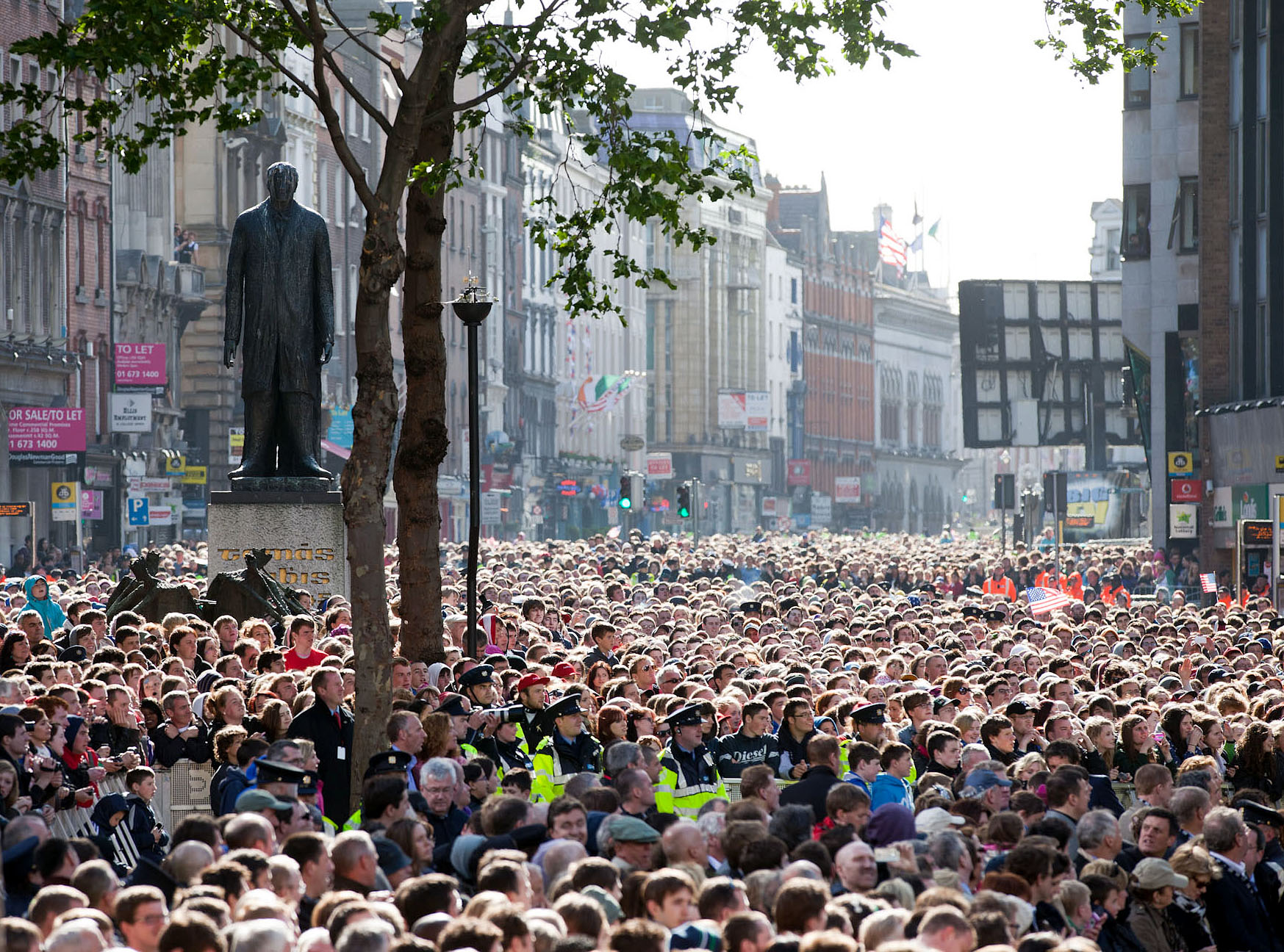 The Crowd at College Green in Dublin, Ireland, to Welcome President Barack Obama and First Lady Michelle Obama