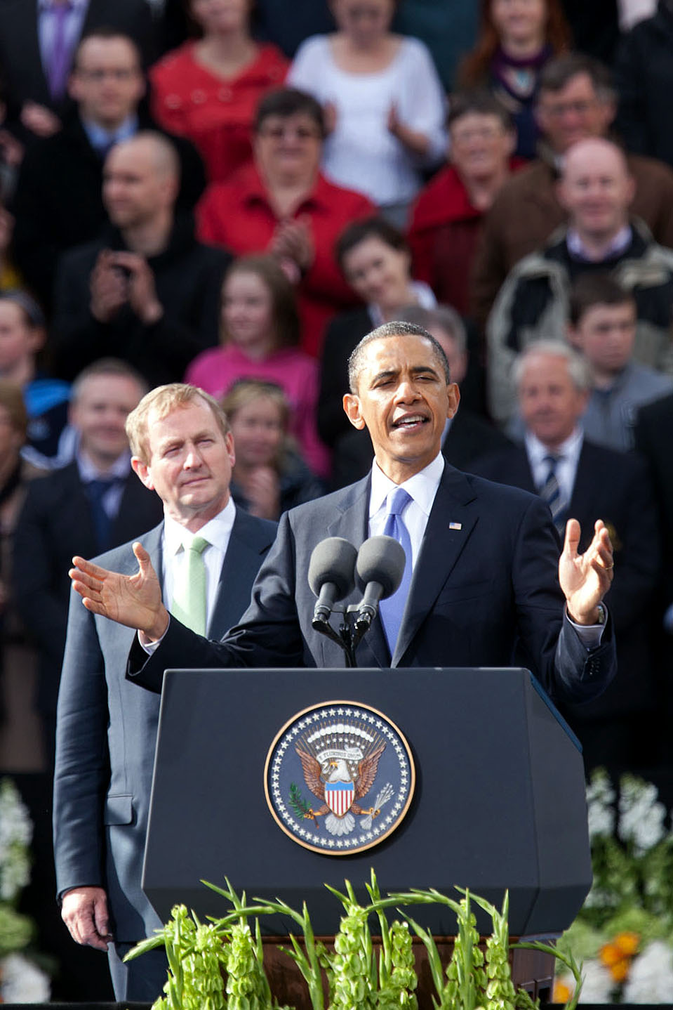 President Barack Obama Addresses a Crowd at College Green in Dublin, Ireland