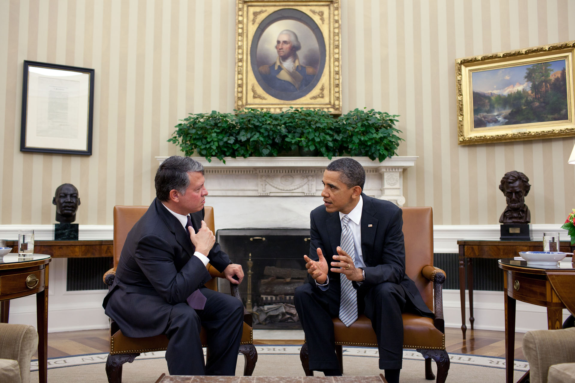 President Barack Obama Meets with King Abdullah of Jordan in the Oval Office