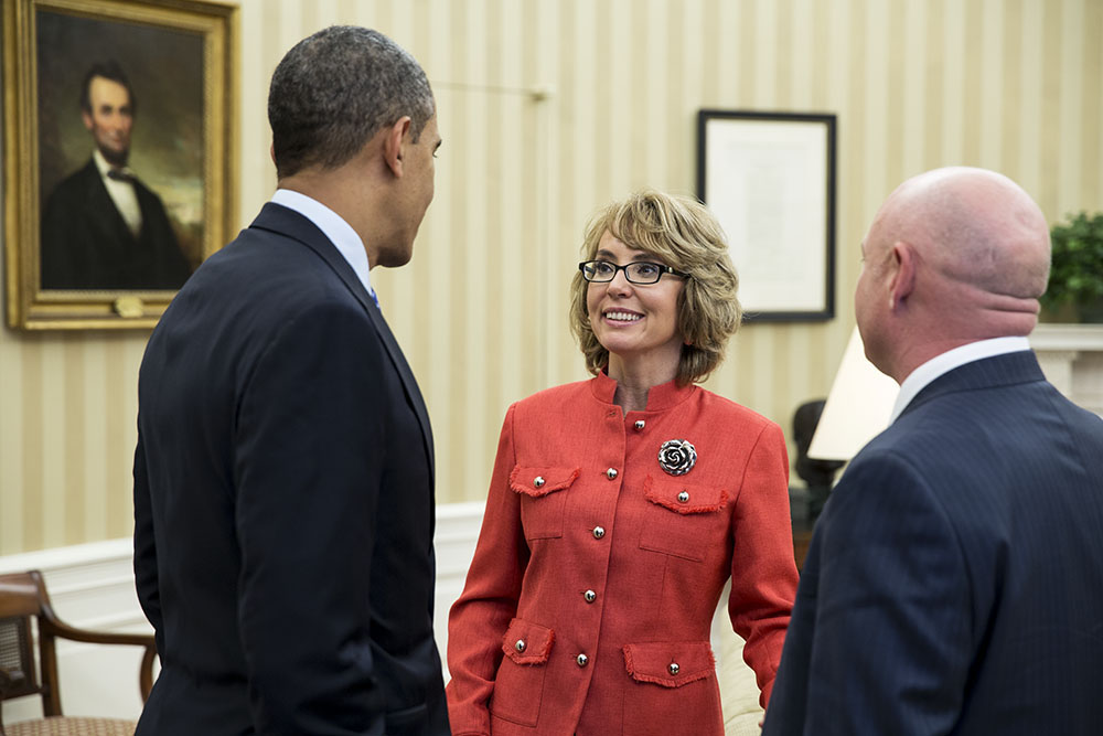 President Obama and Gabby Giffords in the Oval Office