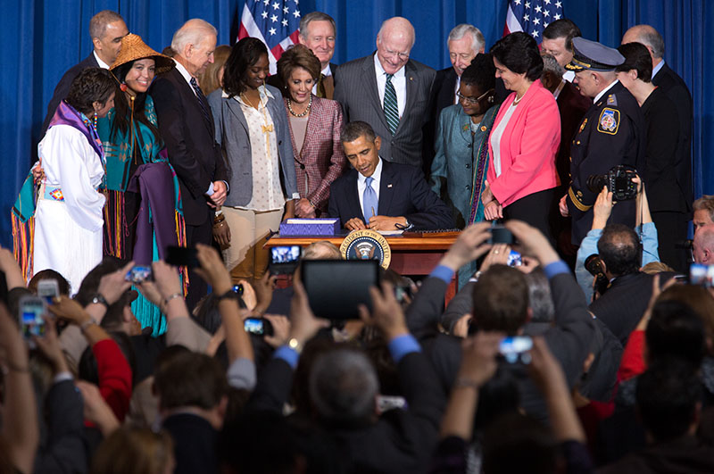 President Barack Obama signs S. 47, the “Violence Against Women Reauthorization Act of 2013,” March 7, 2013