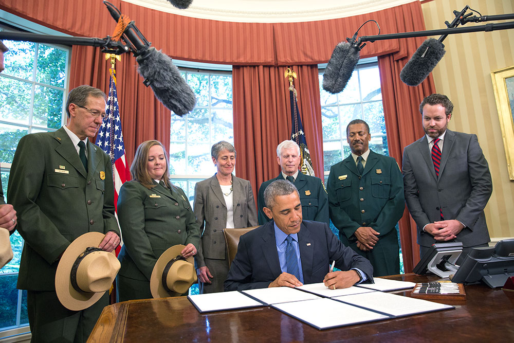 President Obama signs National Monument designations in the Oval Office, July 10, 2015