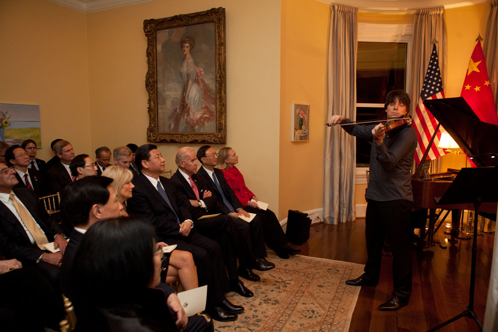 Joshua Bell and Sam Haywood perform at the Naval Observatory Residence
