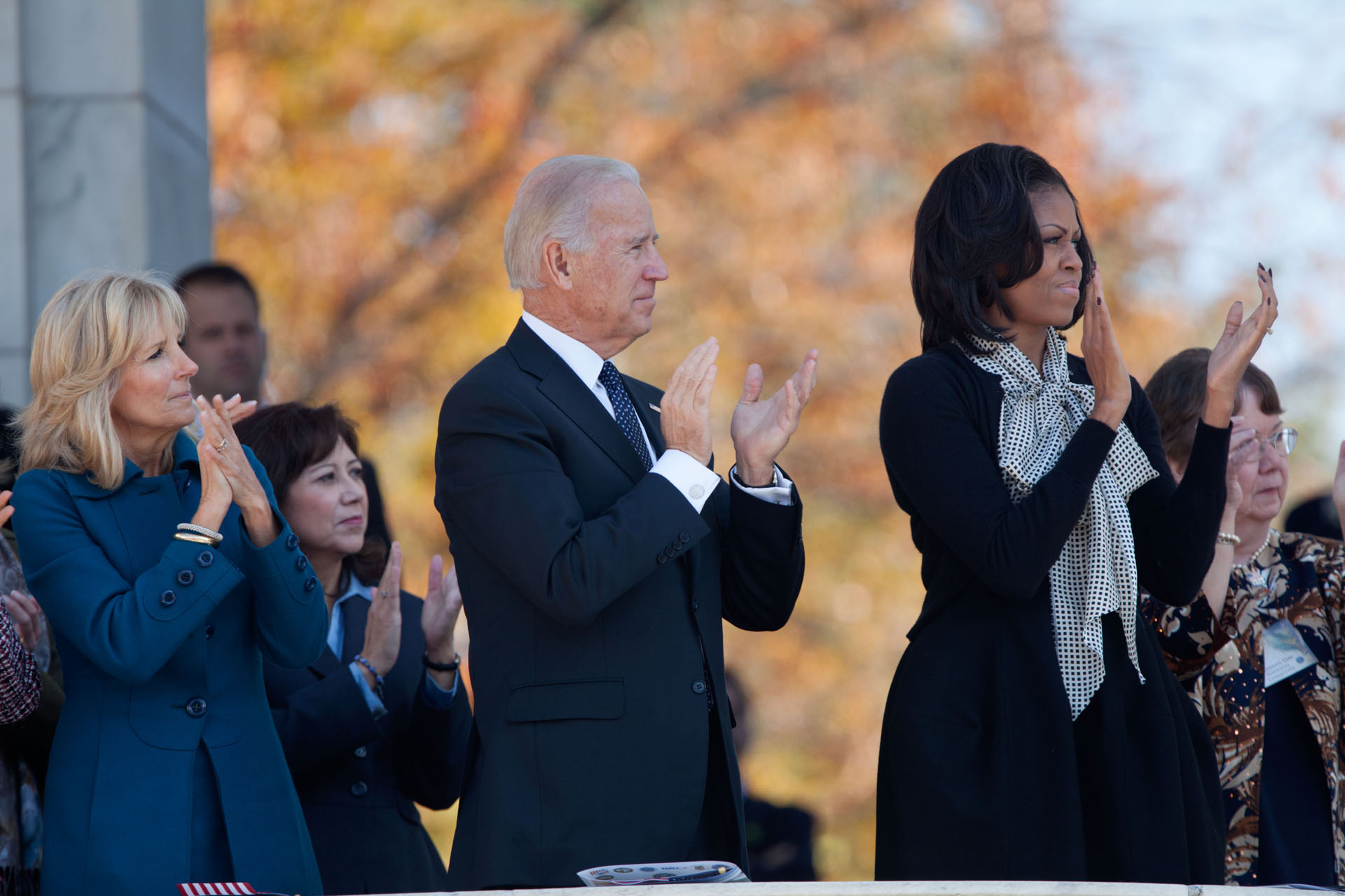 Vice President Biden, Dr. Biden, and the First Lady at Arlington