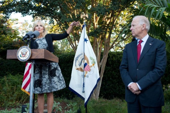 Vice President Joe Biden and Dr. Jill Biden speak at a reception with emerging young leaders 