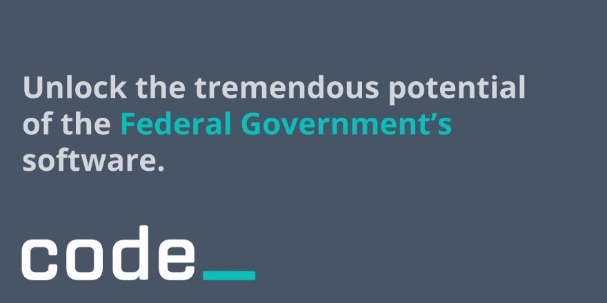 Picture of PIF graphic, "Unlock the tremendous potential of the Federal Government's software"