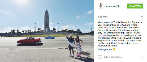 @shaunevaristo shares his photo from Revolution Square taken during his trip to Cuba