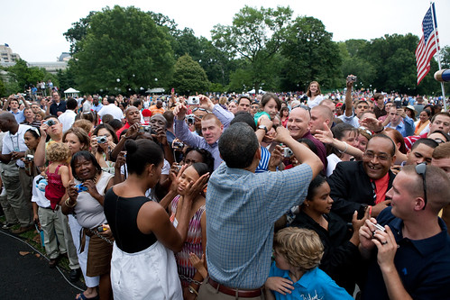 President and First Lady greet military families