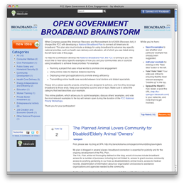 The Federal Communications Commission launches National Broadband Plan Brainstorm to seek examples from the public about how broadband is being used to achieve national priorities