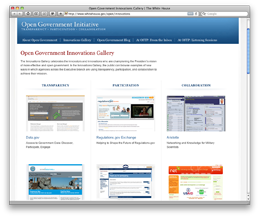 White House launches Open Government Innovations Gallery to showcase open government innovations across the Federal government