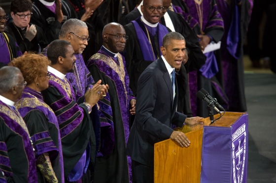President Obama delivers the eulogy at the funeral of Reverend Clementa Pinckney
