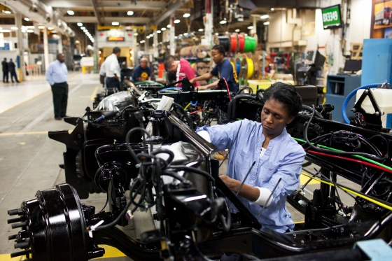 President Barack Obama tours a Daimler Trucks North America plant (March 7, 2012)