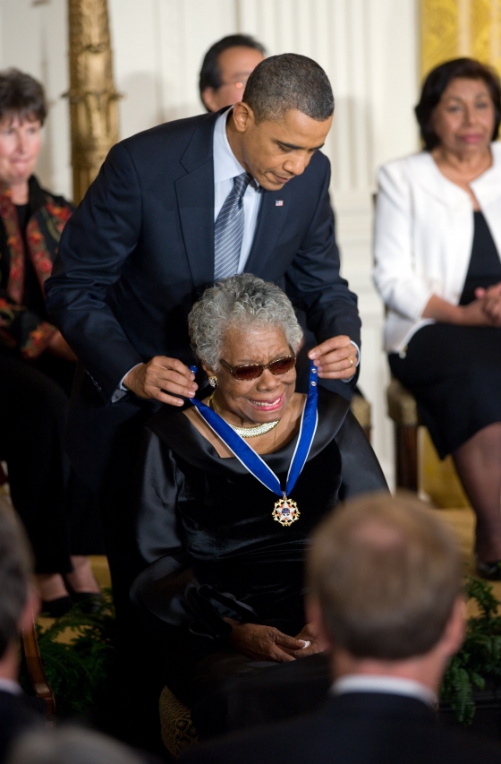 President Barack Obama awards the 2010 Presidential Medal of Freedom to Dr. Maya Angelou