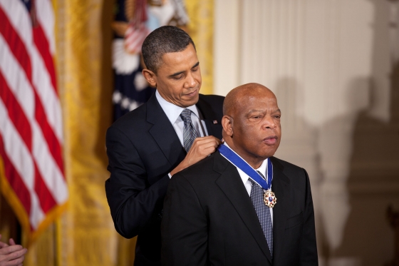 President Barack Obama awards the 2010 Presidential Medal of Freedom to John Lewis