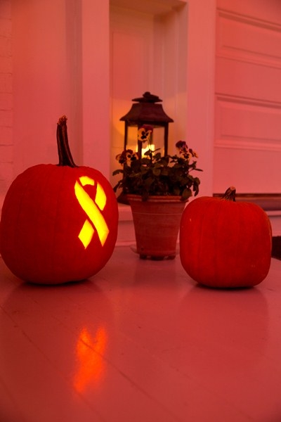 Breast cancer logo pumpkin