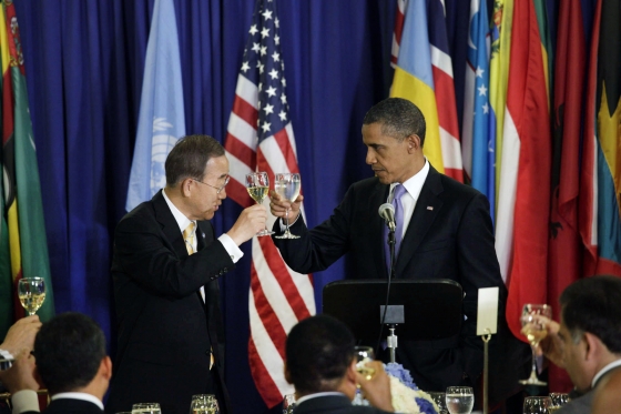 UNGA: potus toasts with Ban Ki-Moon