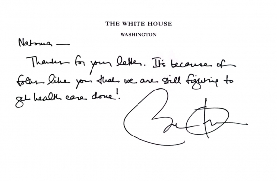 Letter from the President to Natoma Canfield