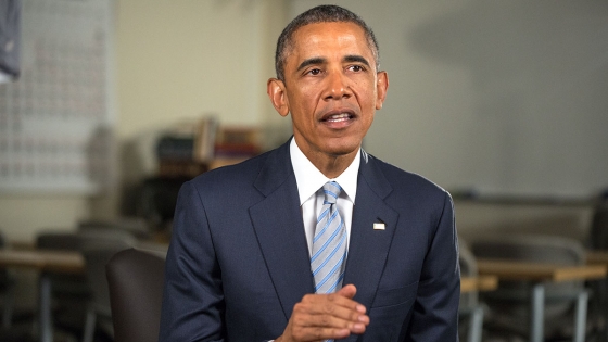 President Barack Obama tapes the Weekly Address at Pellissippi State Community College