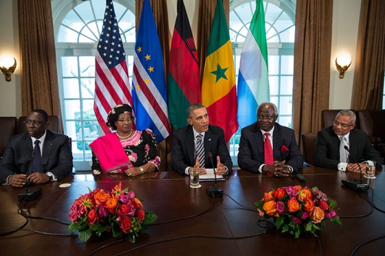 President Obama meets with President Sall of Senegal, President Banda of Malawi, President Ernest Bai Koroma of Sierra Leone, and Prime Minister José Maria Pereira Neves of Cape Verde
