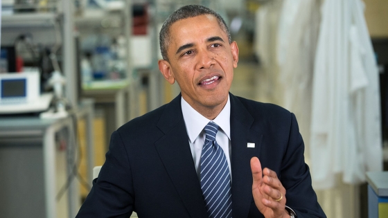 President Barack Obama tapes the Weekly Address at the Children's National Medical Center in Washington, D.C., May 30, 2014.