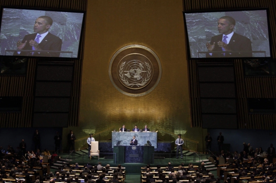 President Barack Obama addresses the United Nations General Assembly in New York