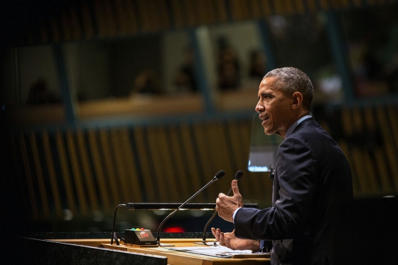 President Barack Obama delivers remarks at the United Nations General Assembly Climate Summit 2014