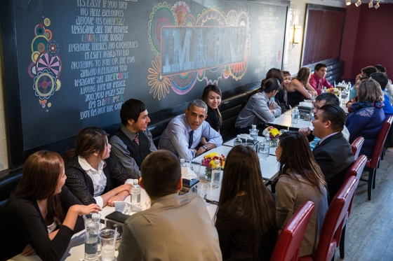 The President Barack And First Lady Have Lunch With Standing Rock Sioux Youth