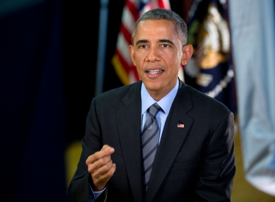 President Barack Obama tapes the Weekly Address at Del Sol High School in Las Vegas, Nev., Nov. 21, 2014.