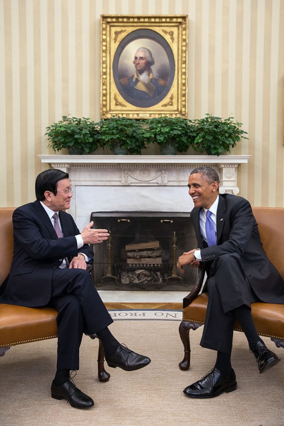 President Barack Obama holds a bilateral meeting with President Truong Tan Sang of Vietnam