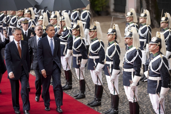 The President Attends an Arrival Ceremony in Lisbon