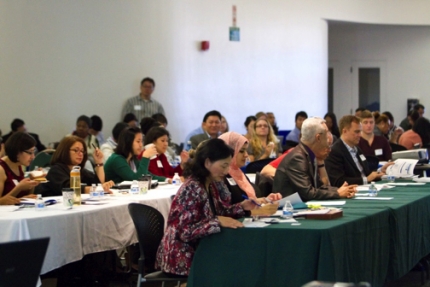 Community members attend an all-day grant-writing training in Los Angeles, CA