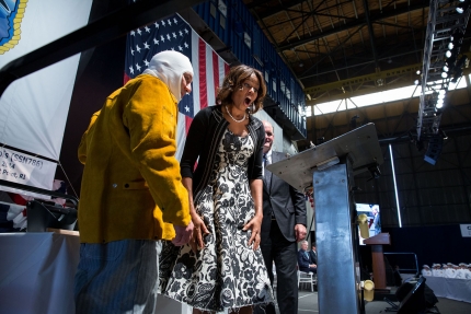 The First Lady at the USS Illinois