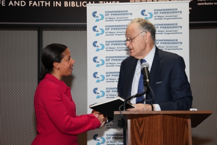 Ambassador Susan Rice Receives the Conference of Presidents National Service Award