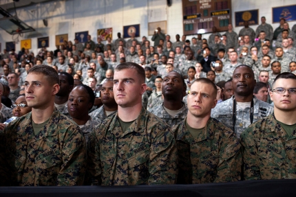 Soldiers In Korea Listen to President Obama