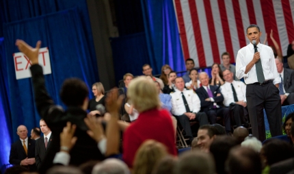 The President Speaks at a Town Hall in Tampa, Florida