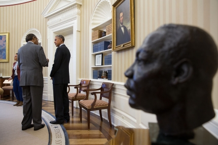 President Barack Obama meets with Clarence Jones (2)