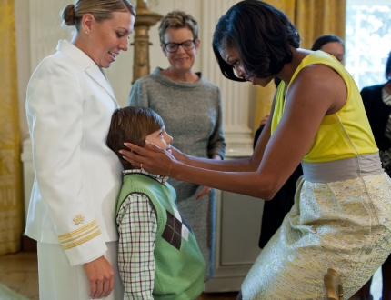 First Lady Michelle Obama Greets Guests During A Mother’s Day Tea