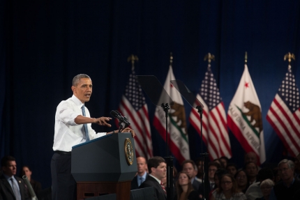 President Barack Obama delivers remarks on immigration, at the Betty Ann Ong Chinese Recreation Center in San Francisco, Calif