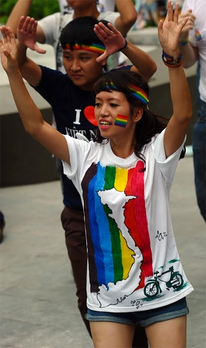 Participant in LGBT Flashmob in Vietnam 