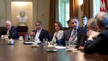 President Obama Meets with Bipartisan Members of Congress in the Cabinet Room 