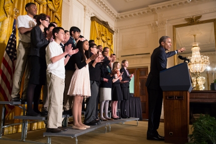 President Obama delivers remarks at the 2015 White House Science Fair 
