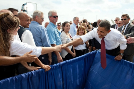 President Obama Shakes Hands at the Smart Grid