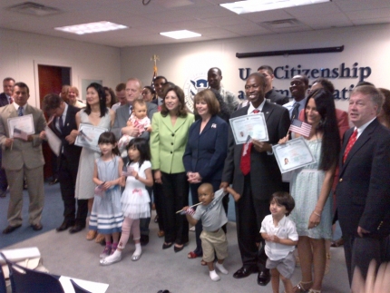 Secretary Solis at a Naturalization Ceremony in New York City