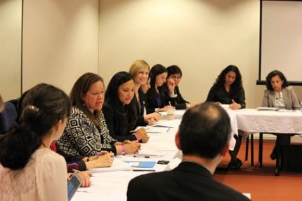 Senior staff from the U.S. Department of Health and Human Services meet with AAPI community health leaders