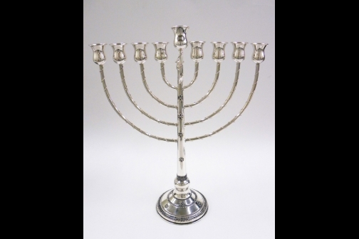 Silver menorah given to Ronald Reagan by the Friends of Lubavitch on December 15, 1987.