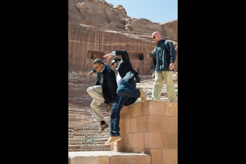 The President Tours The Ancient City Of Petra