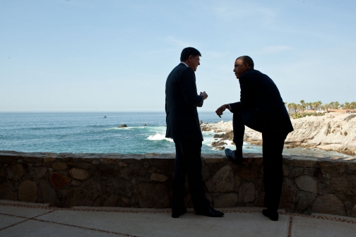 President Barack Obama Talks With Chief Of Staff Jack Lew