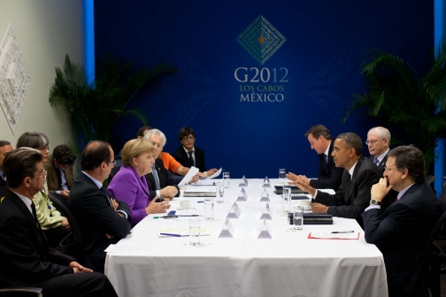 President Barack Obama Participates In A Eurozone Meeting At Los Cabos